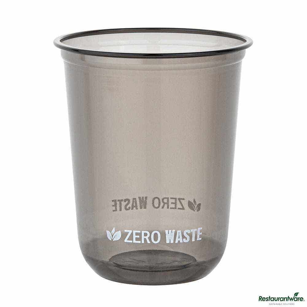 Sustain 12 oz U-Shape Black PLA Plastic Drinking Cup