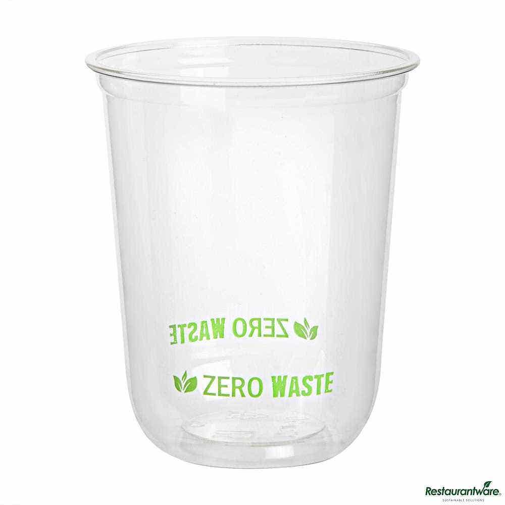 Sustain 12 oz U-Shape Clear PLA Plastic Drinking Cup