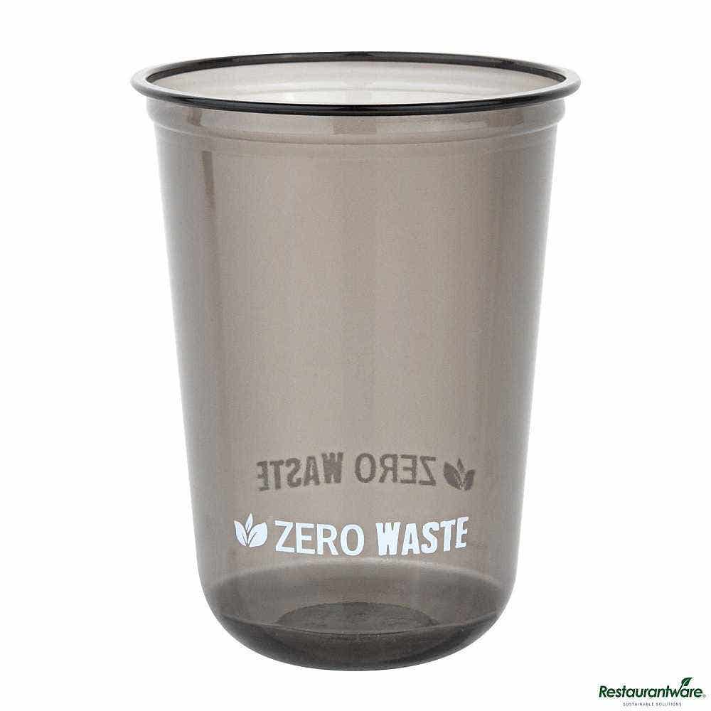 Sustain 16 oz U-Shape Black PLA Plastic Drinking Cup