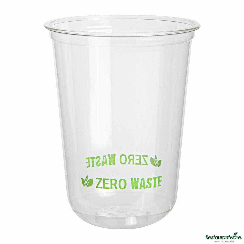 Sustain 16 oz U-Shape Clear PLA Plastic Drinking Cup