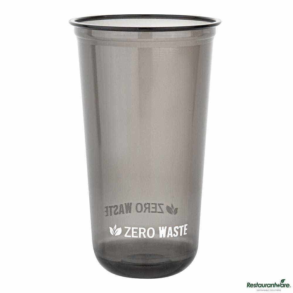 Sustain 24 oz U-Shape Black PLA Plastic Drinking Cup