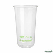 Sustain 24 oz U-Shape Clear PLA Plastic Drinking Cup