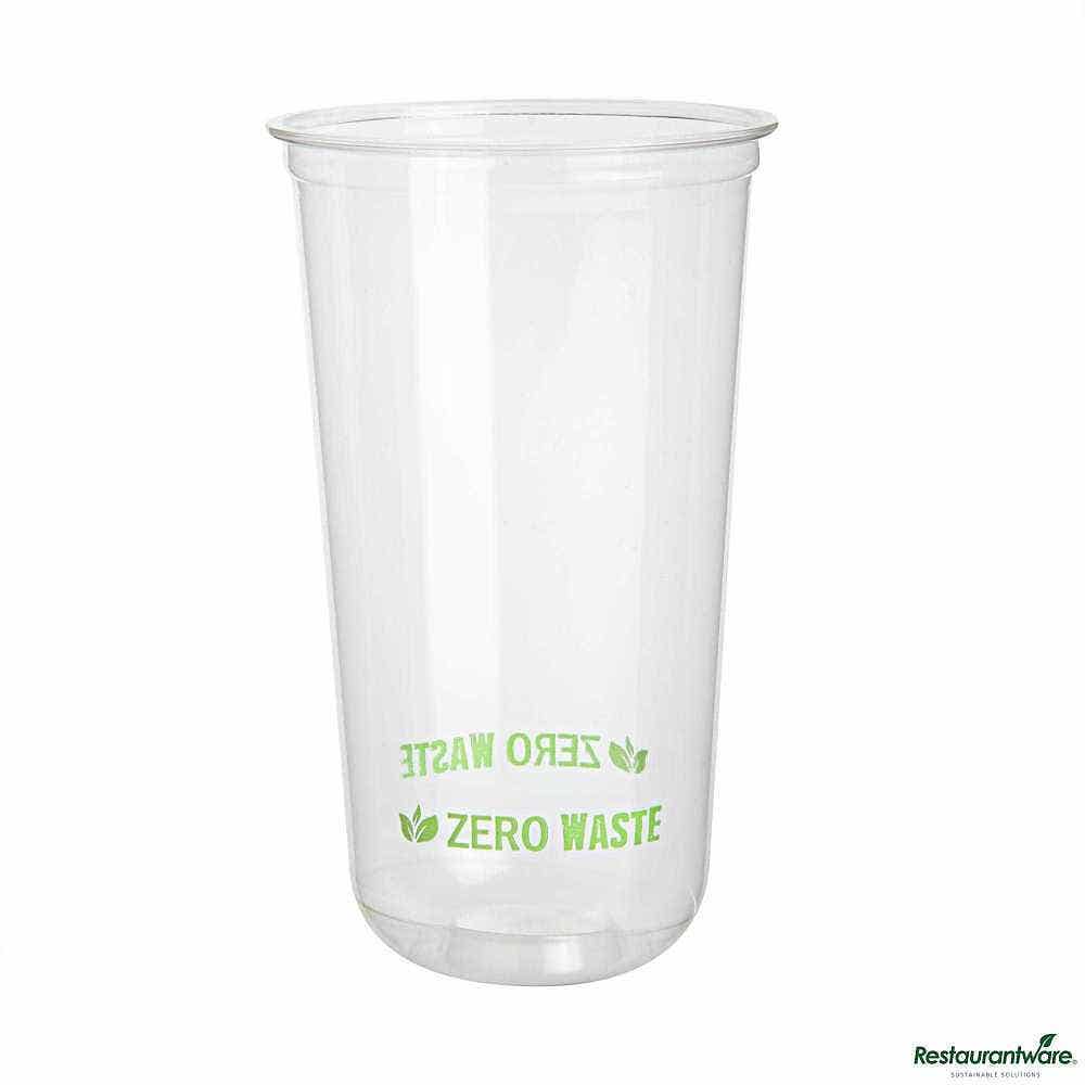 Sustain 24 oz U-Shape Clear PLA Plastic Drinking Cup