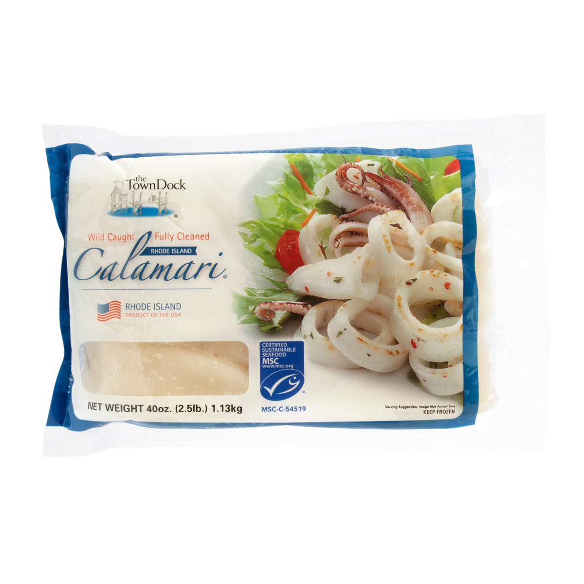 Frozen Cleaned Rhode Island Calamari Tubes and Tentacles
