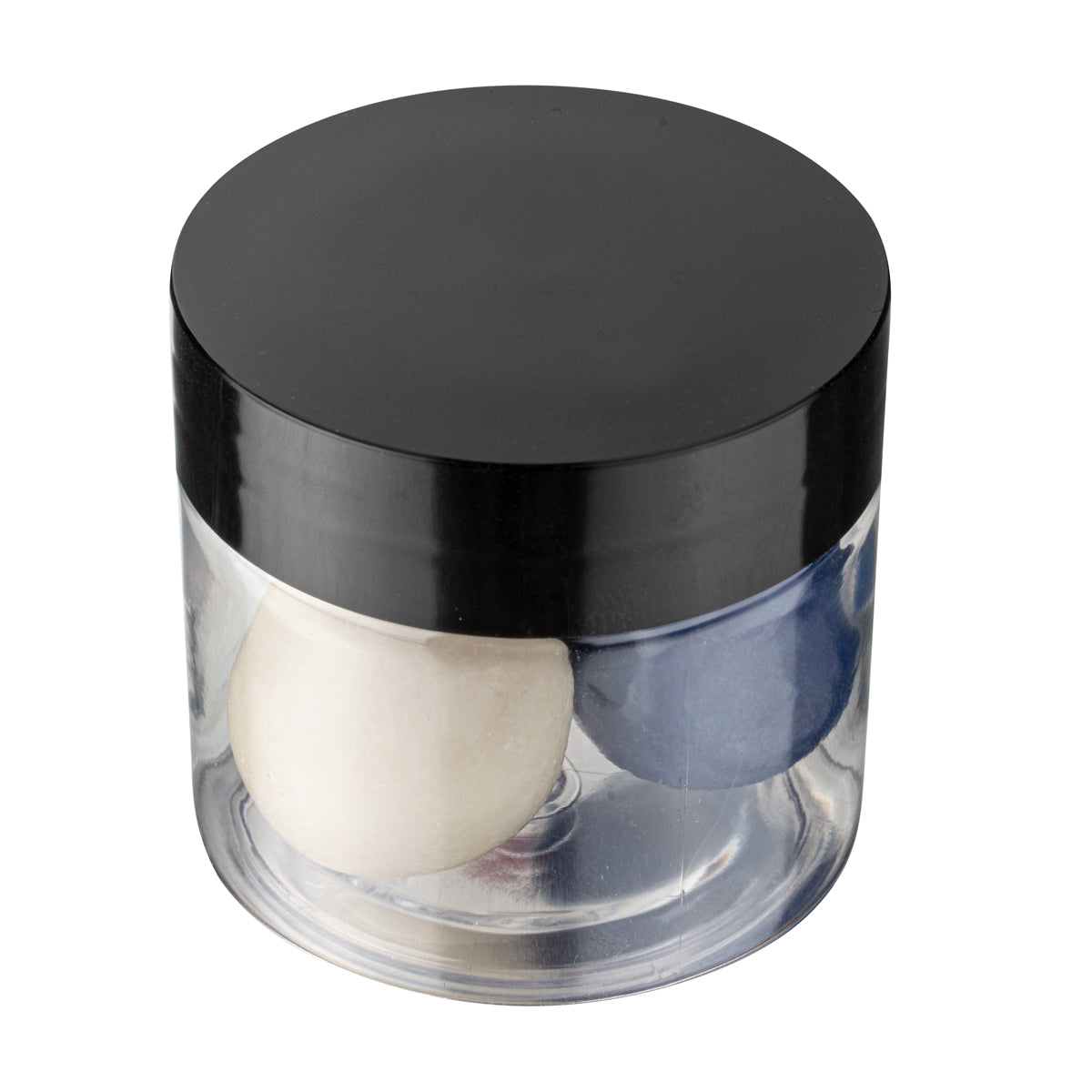 2 oz Round Clear Plastic Jar with Black Plastic Lid