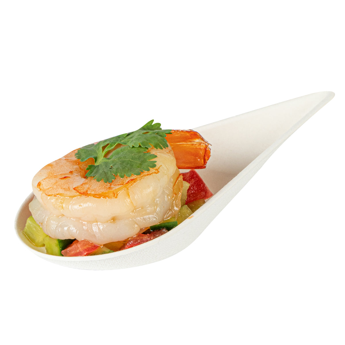 Teardrop White Sugarcane Tasting Spoon