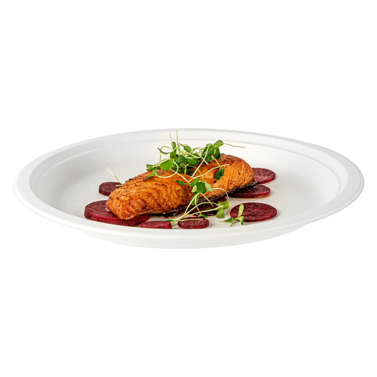 Round White Sugarcane Extra Large Plate