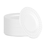 Round White Sugarcane Plate with Diamond Rim