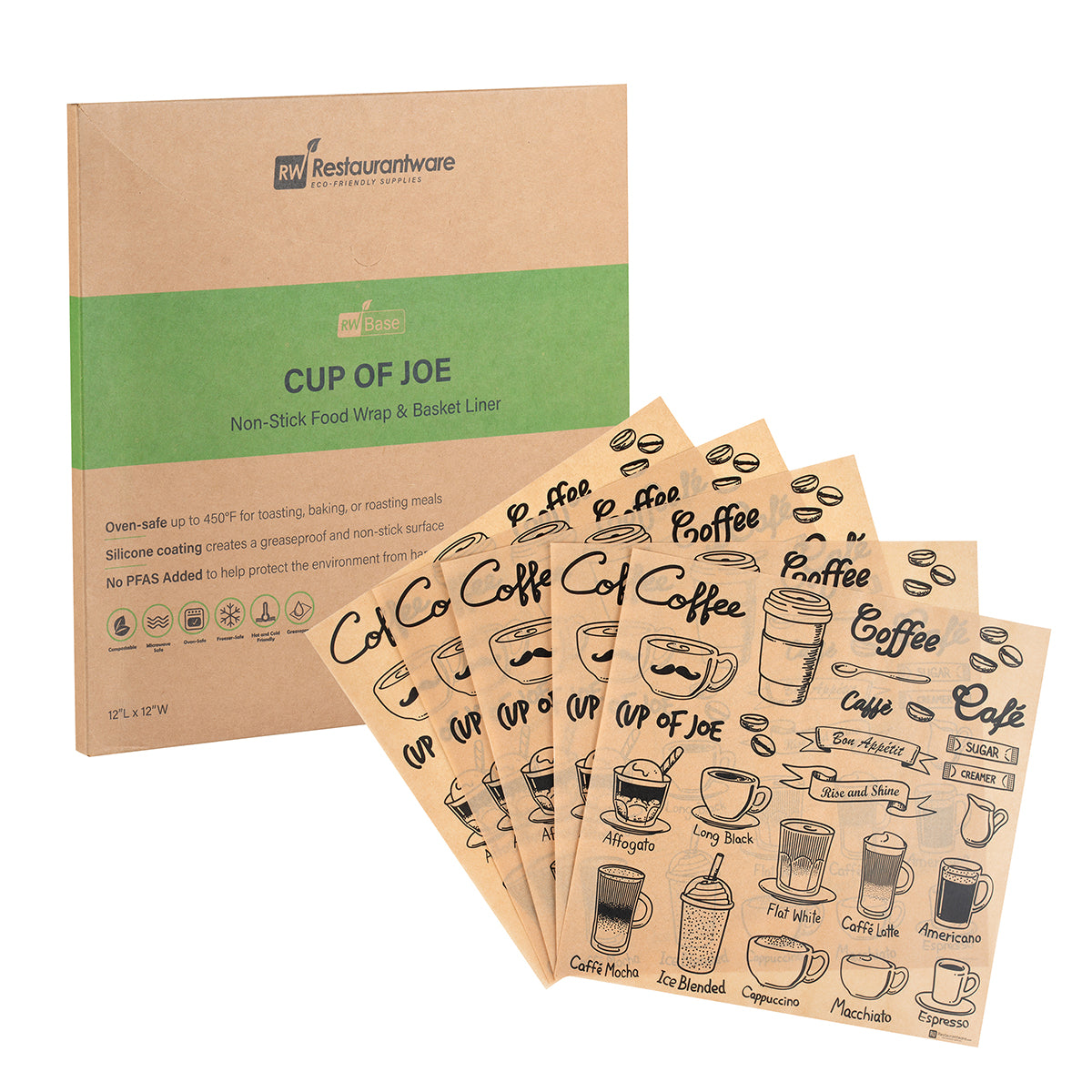 Kraft Paper Coffee Shop Wrap and Pastry Liner - 12in x 12in