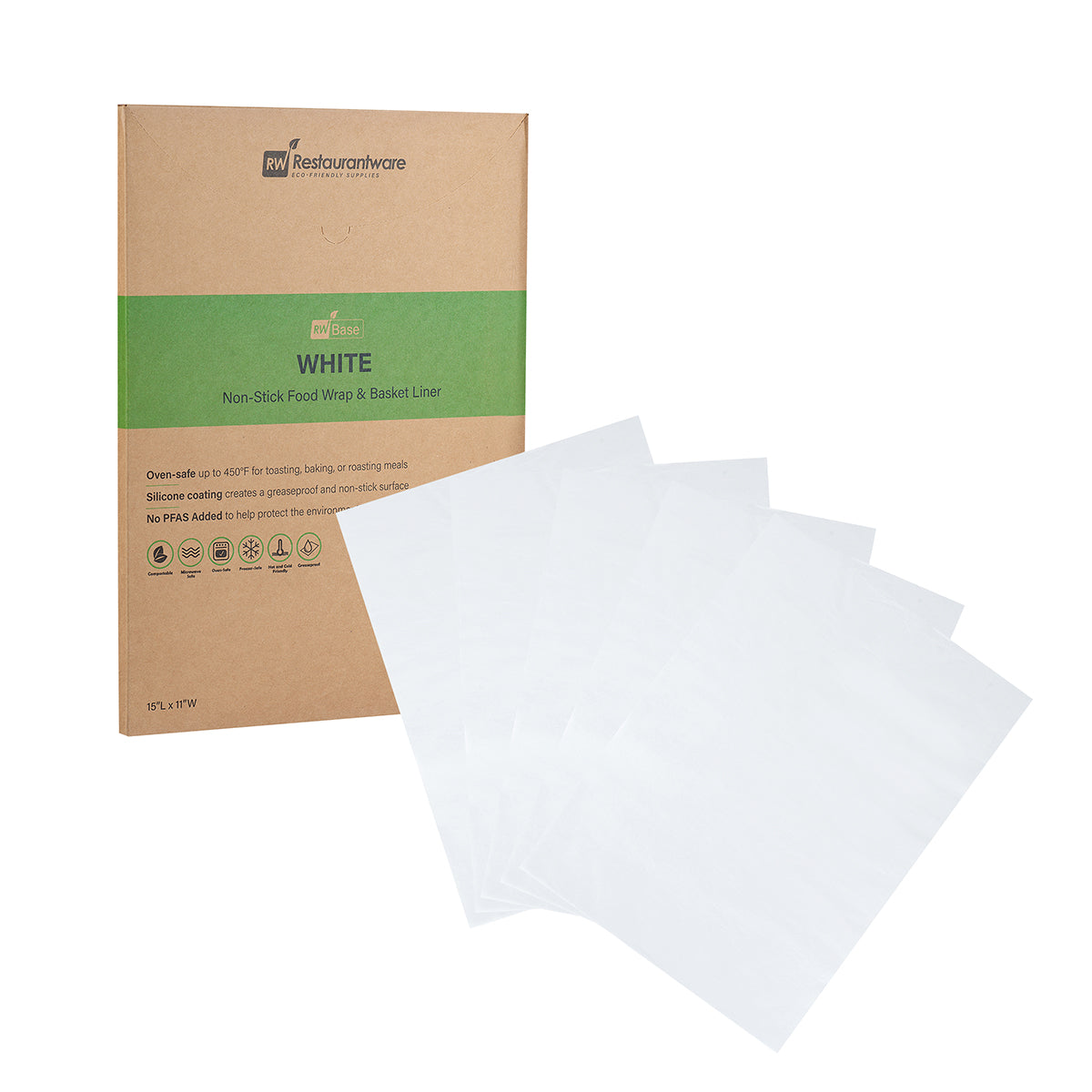 White Paper Food Wrap & Basket Liner - 15in x 11in