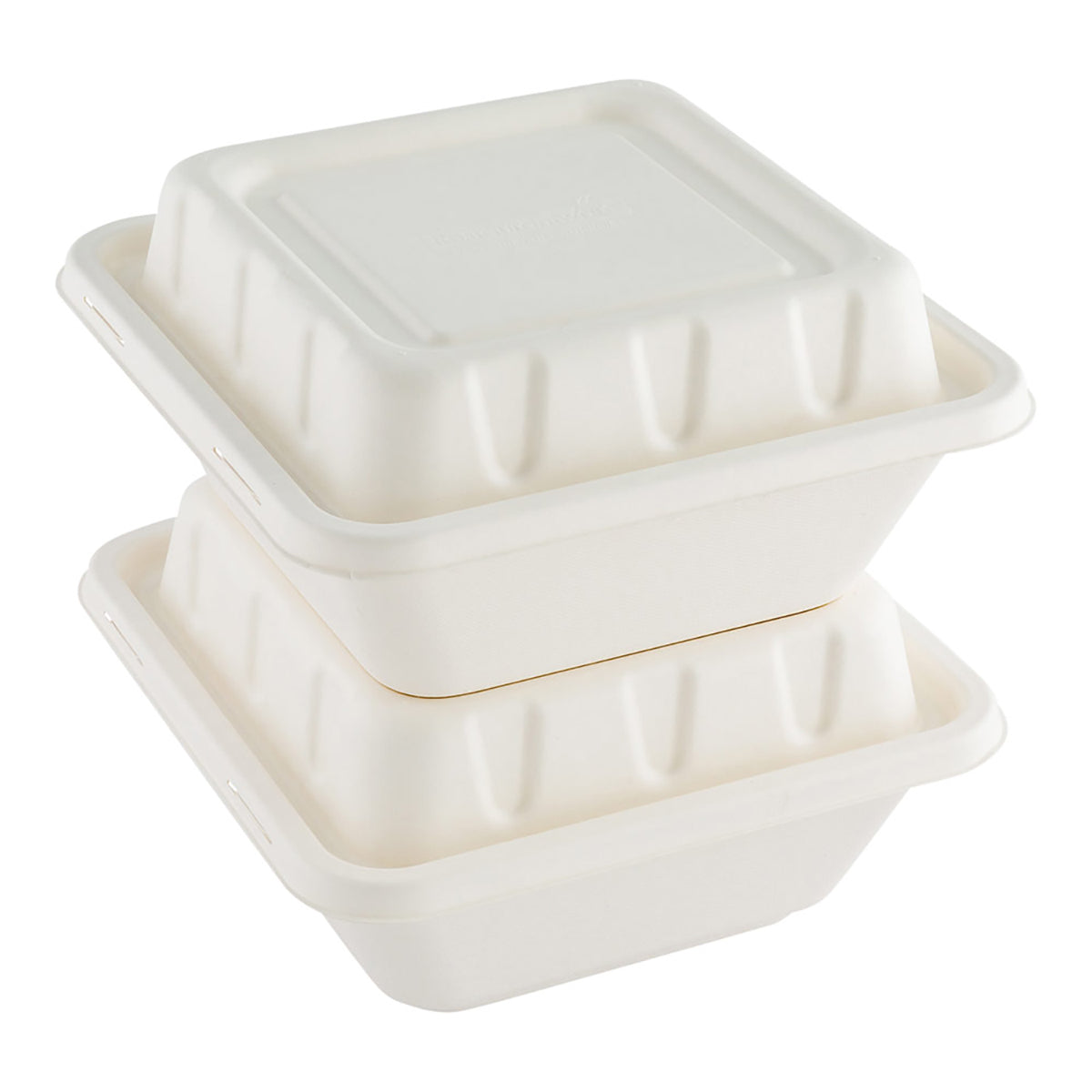 Square White Sugarcane Serving Bowl Lid - Fits 80 oz