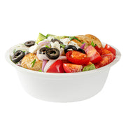 18 oz Round White Sugarcane Salad Bowl