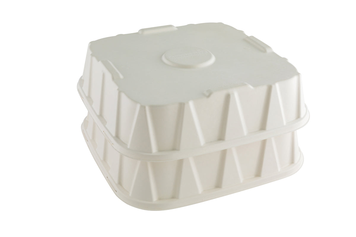 Square White Sugarcane  Tray Lid - Fits 18in