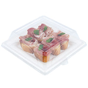 Square Clear Plastic Dome Lid - Fits Sugarcane Medium Plate