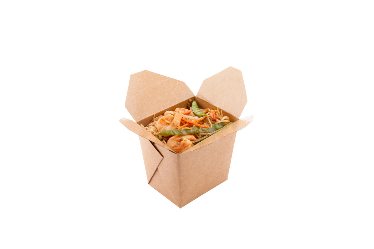 16 oz Square Kraft Paper Noodle Take Out Container
