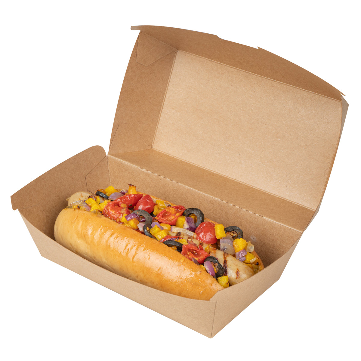 Rectangle Kraft Paper Sandwich Clamshell Container
