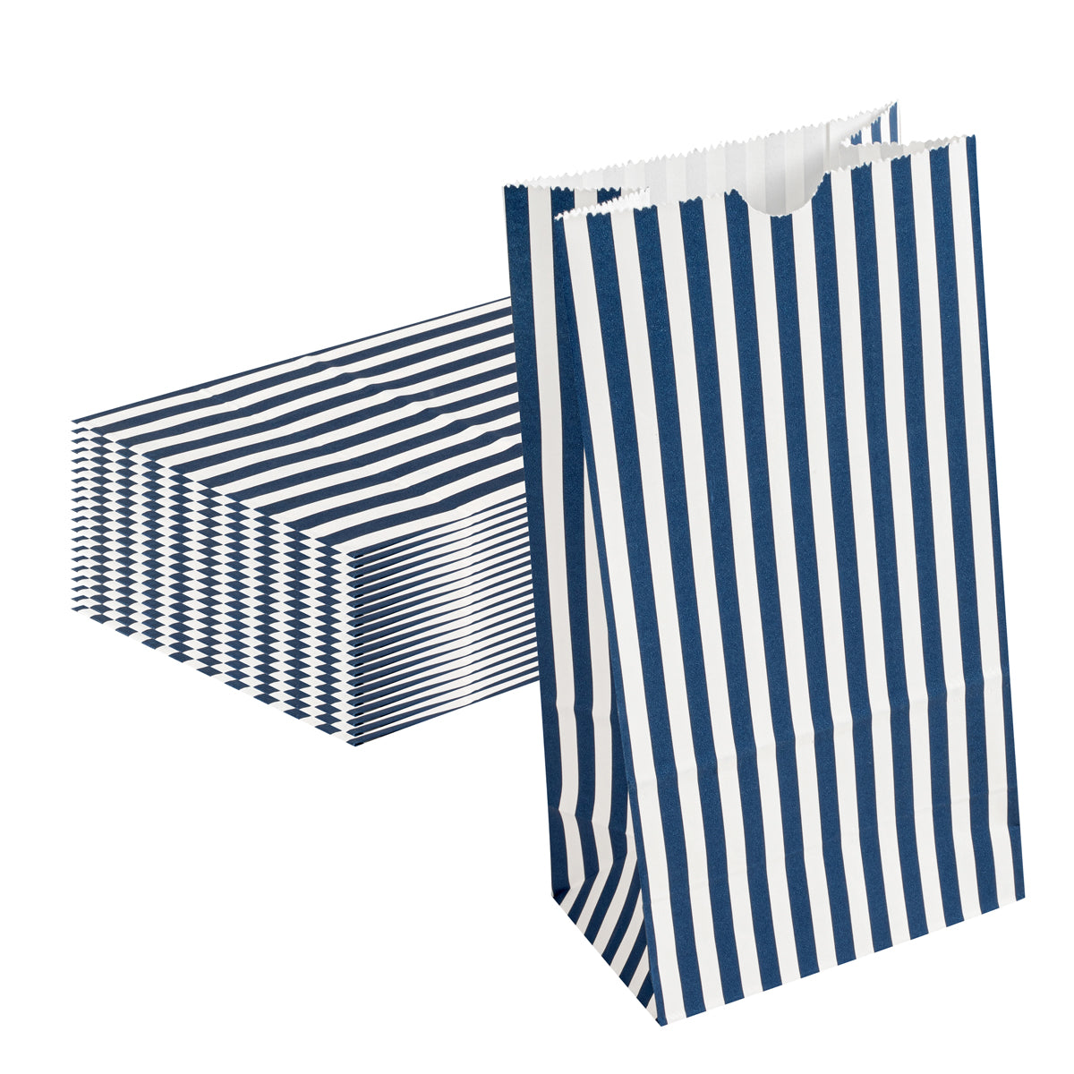 Blue & White Stripe Paper Bag, 4 lb