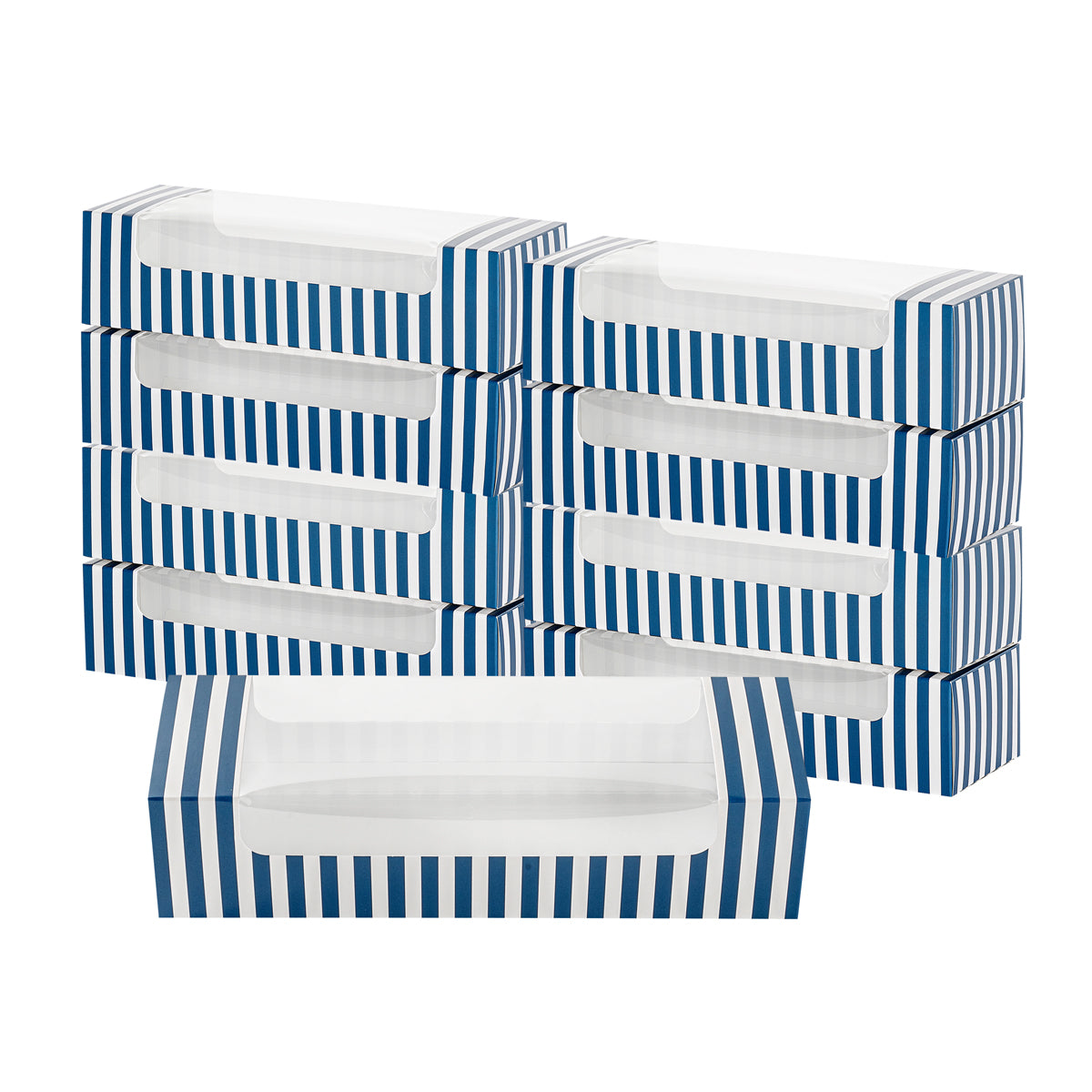 Blue and White Stripe Paper Box