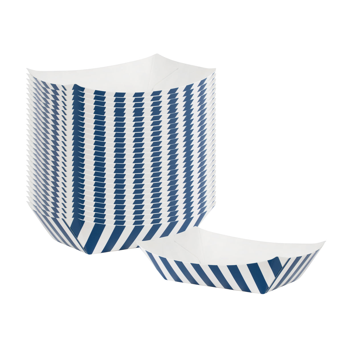 4 oz Blue & White Stripe Paper #25 Boat