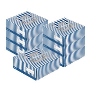 Square Blue and White Stripe Paper Box