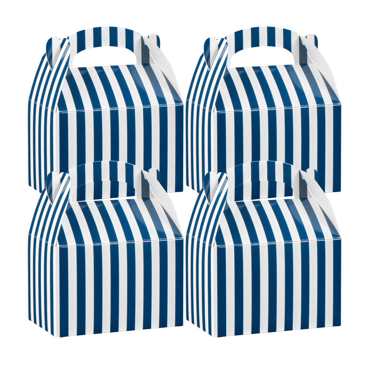 Blue & White Stripe Paper Lunch Box