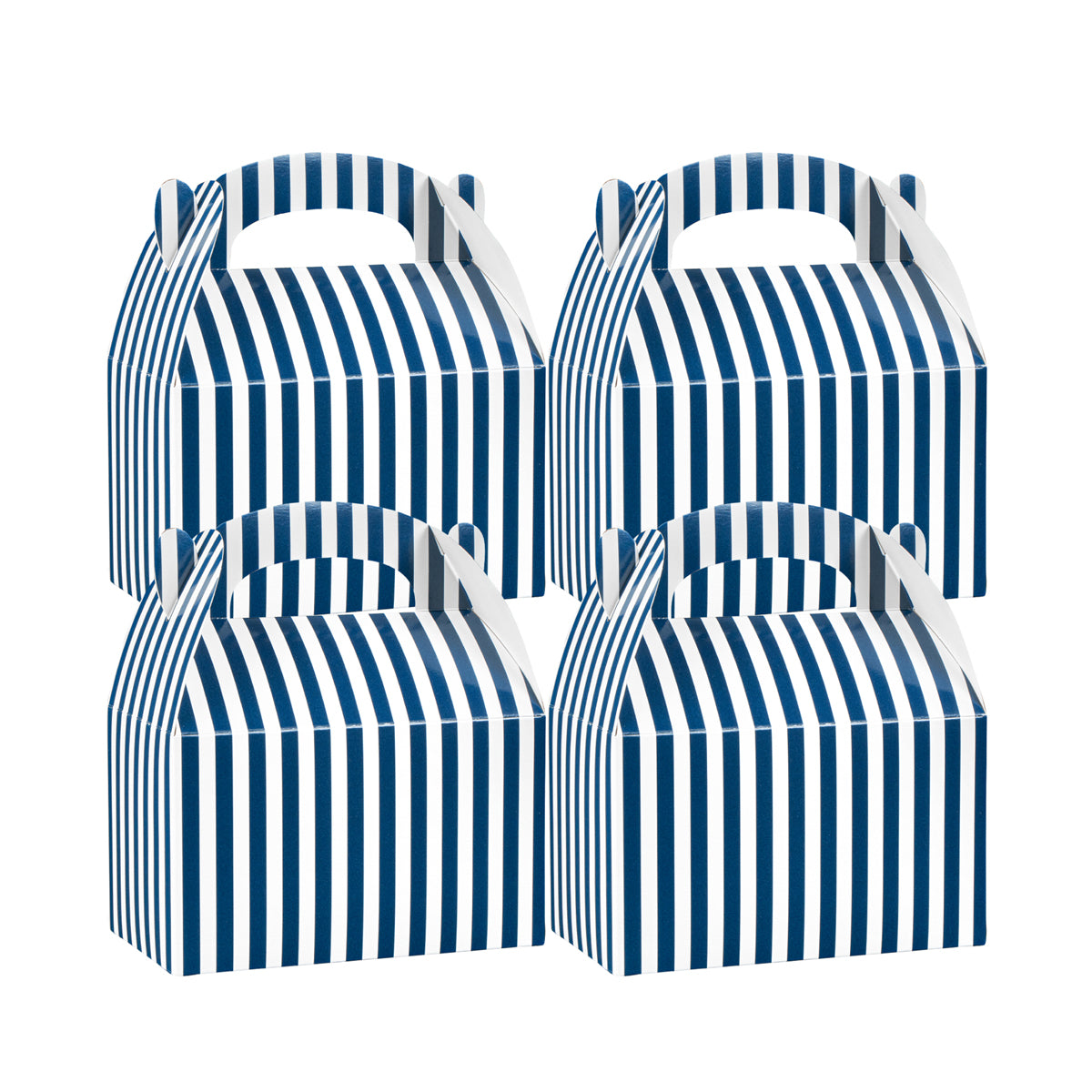 Blue & White Stripe Paper Lunch Box