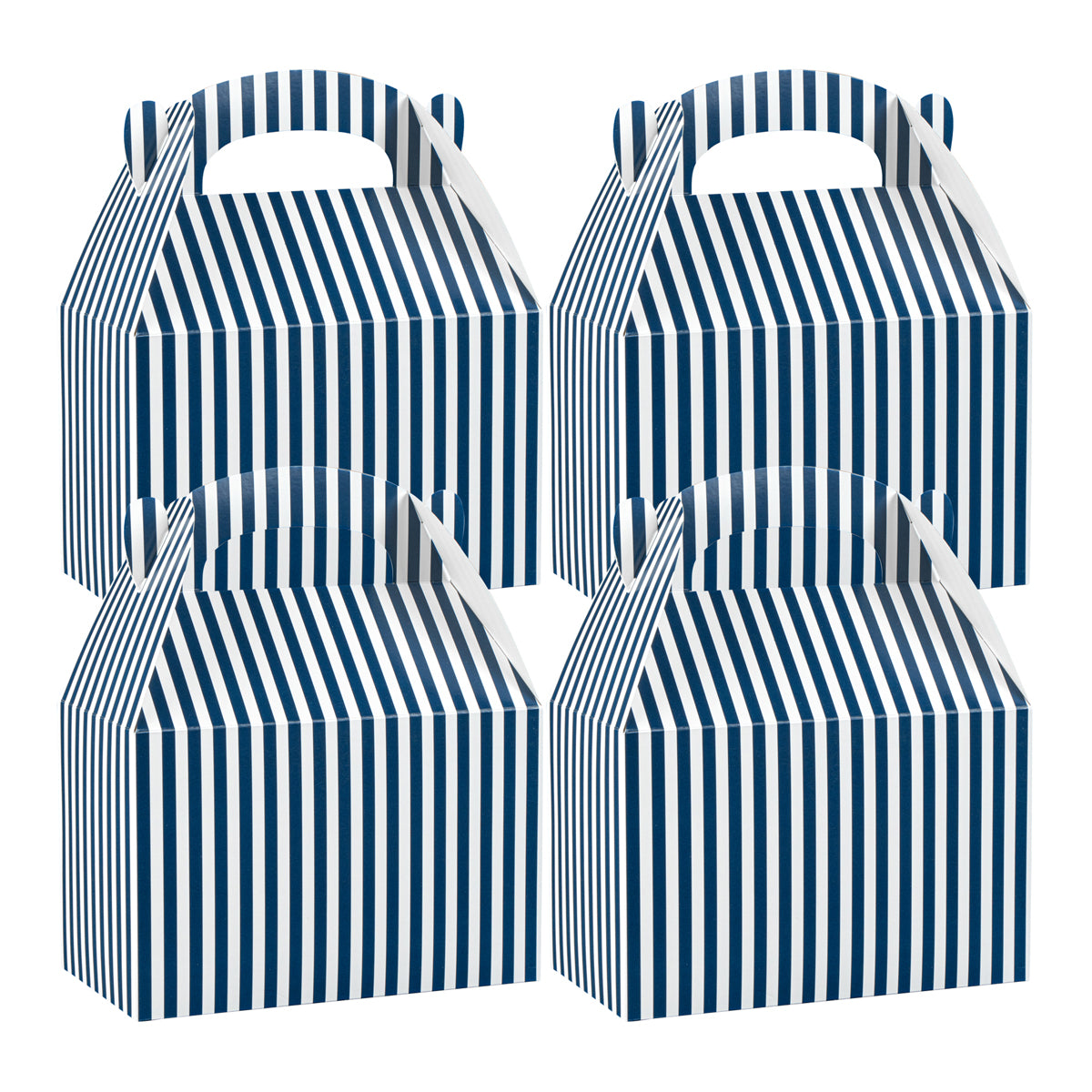Blue & White Stripe Paper Lunch Box