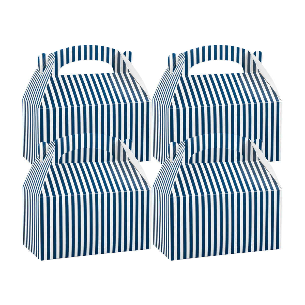 Blue & White Stripe Paper Lunch Box