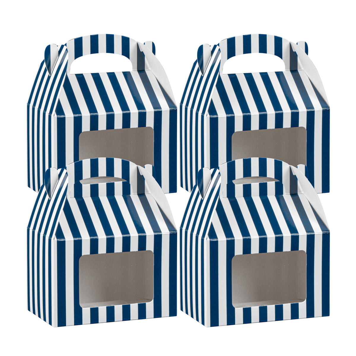 Blue & White Stripe Paper Lunch Box
