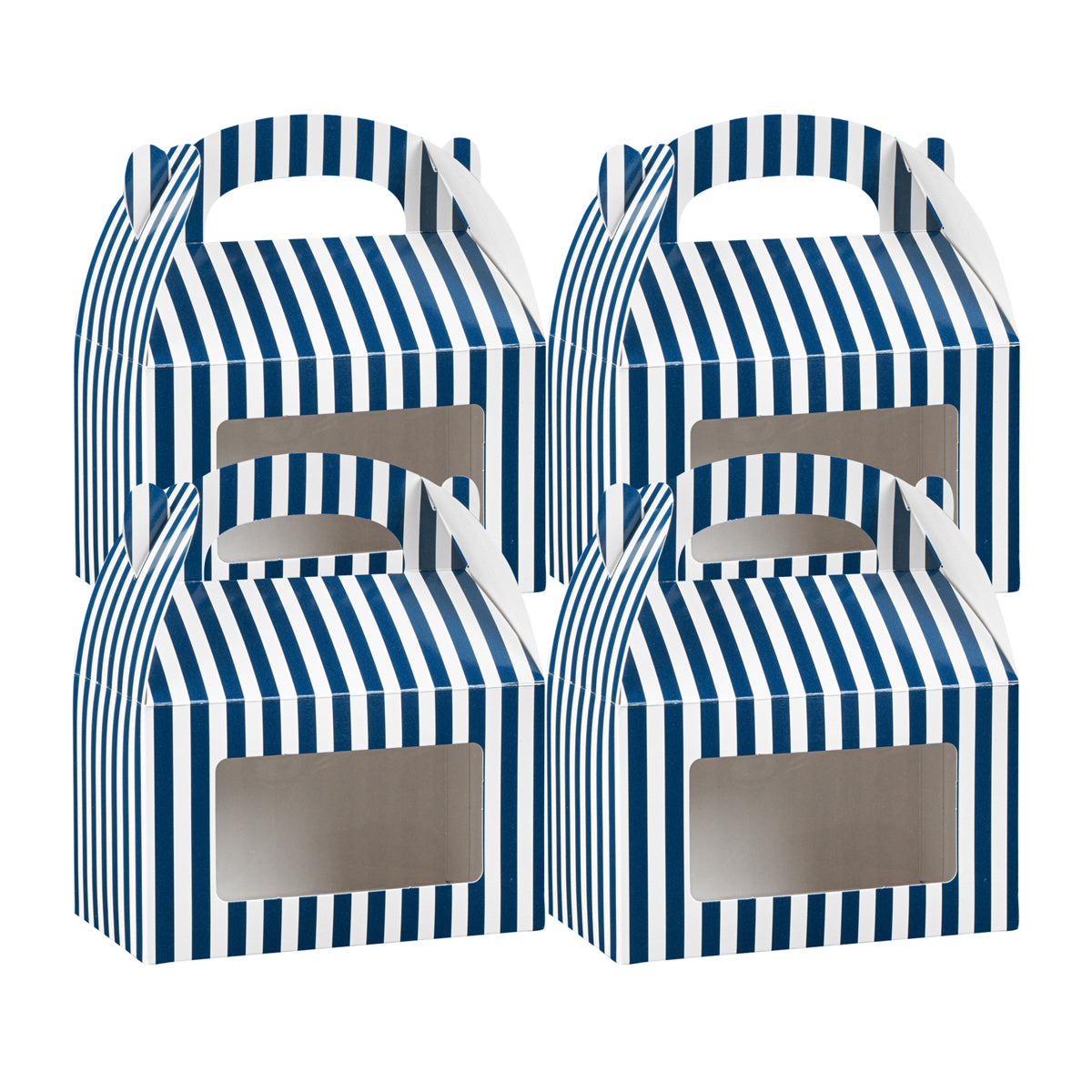 Blue & White Stripe Paper Lunch Box