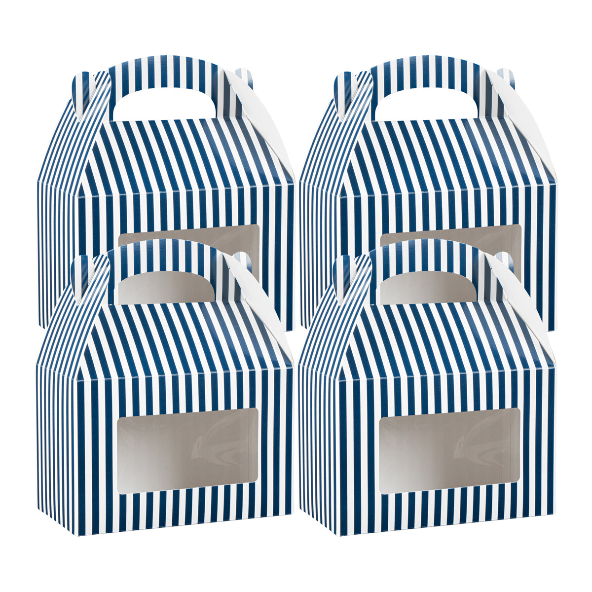Blue & White Stripe Paper Lunch Box
