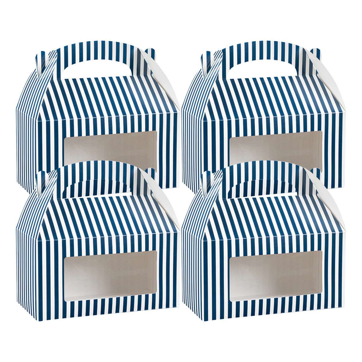 Blue & White Stripe Paper Lunch Box