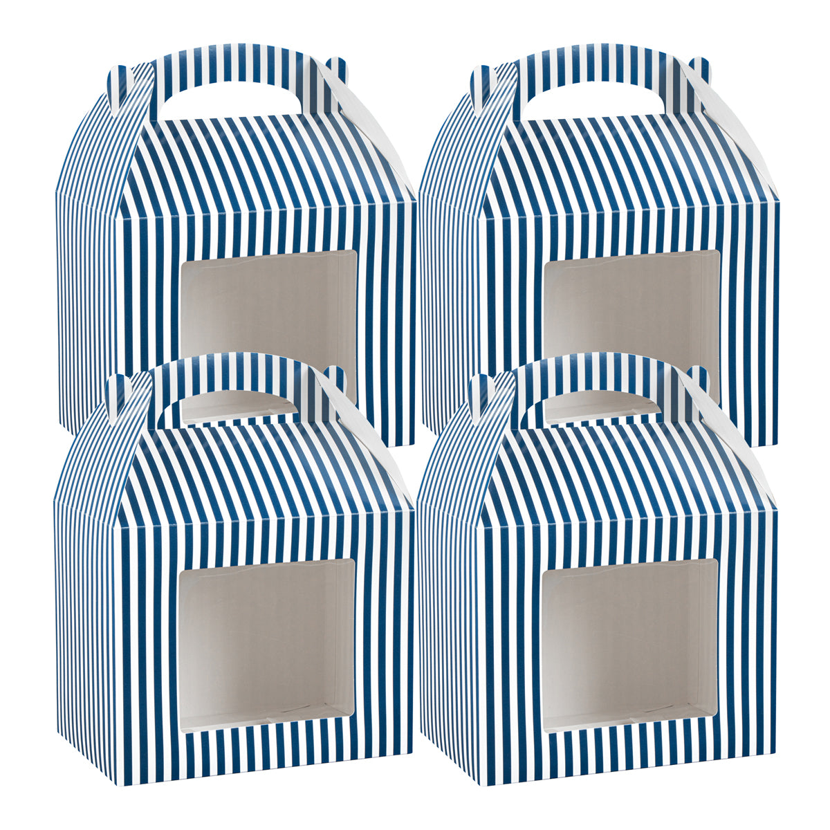 Blue & White Stripe Paper Lunch Box