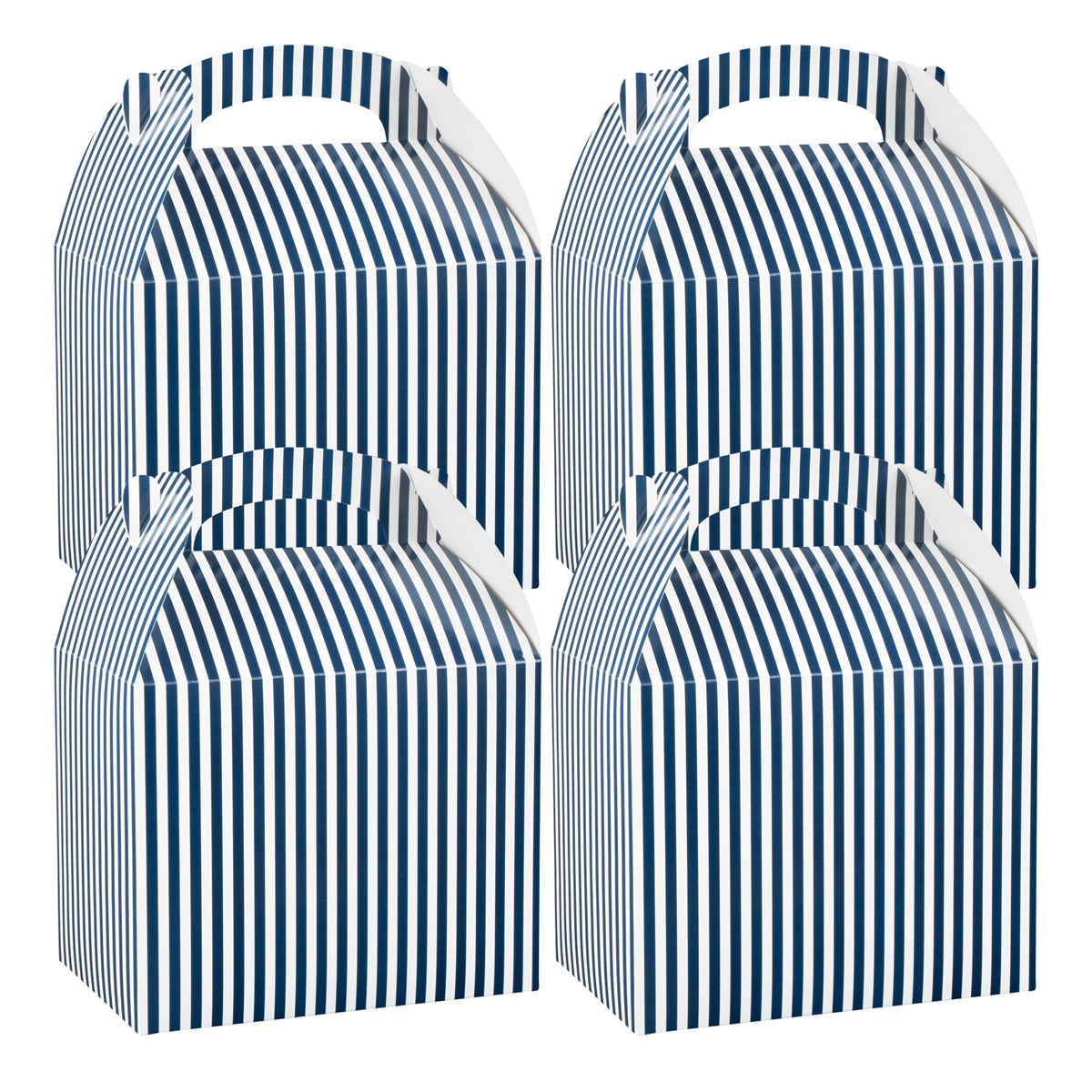 Blue & White Stripe Paper Lunch Box