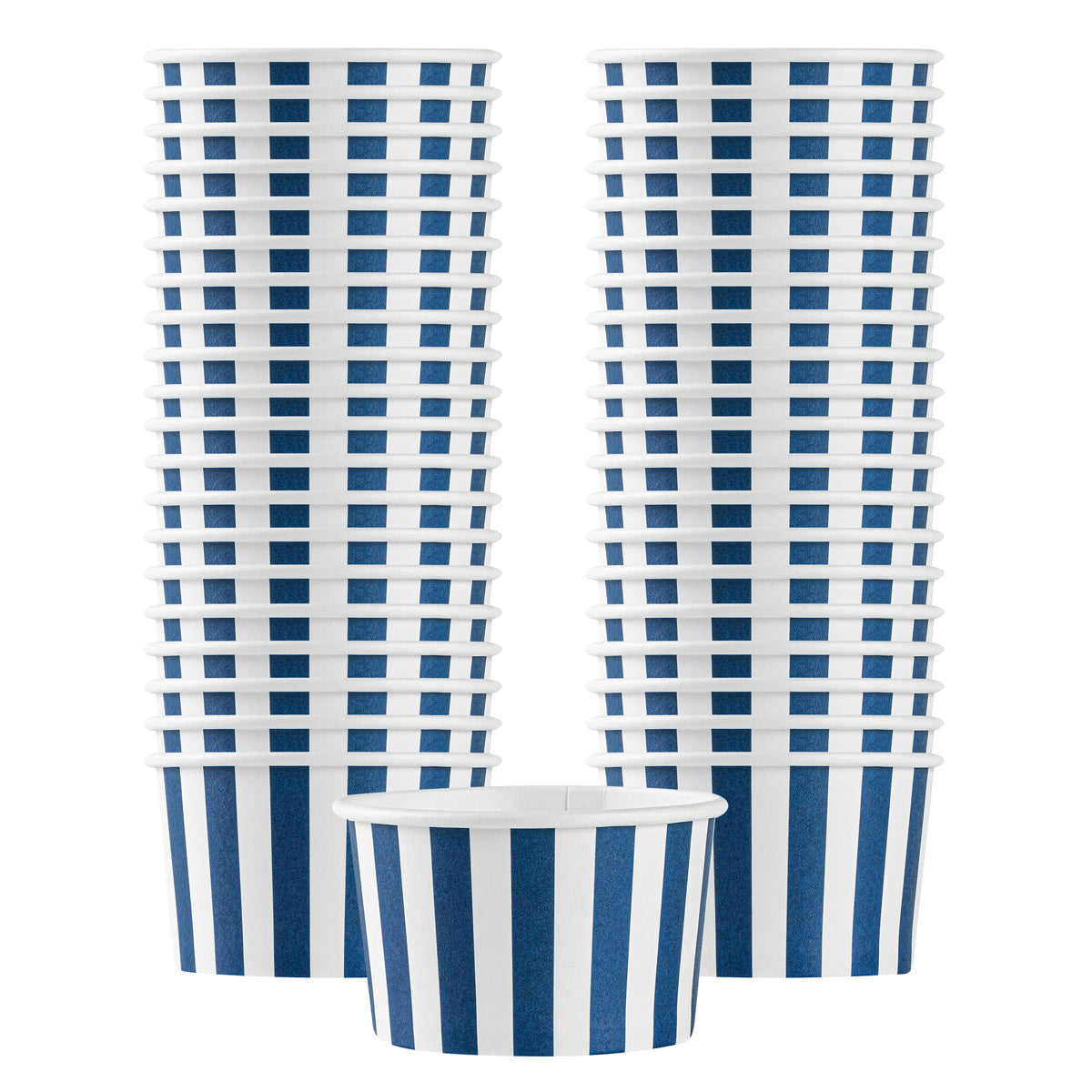 3 oz Round Blue & White Stripe Paper Cup