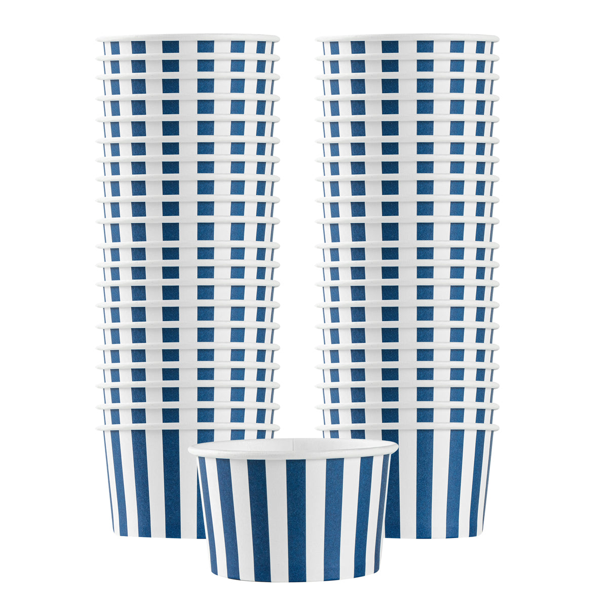 5 oz Round Blue & White Stripe Paper Cup