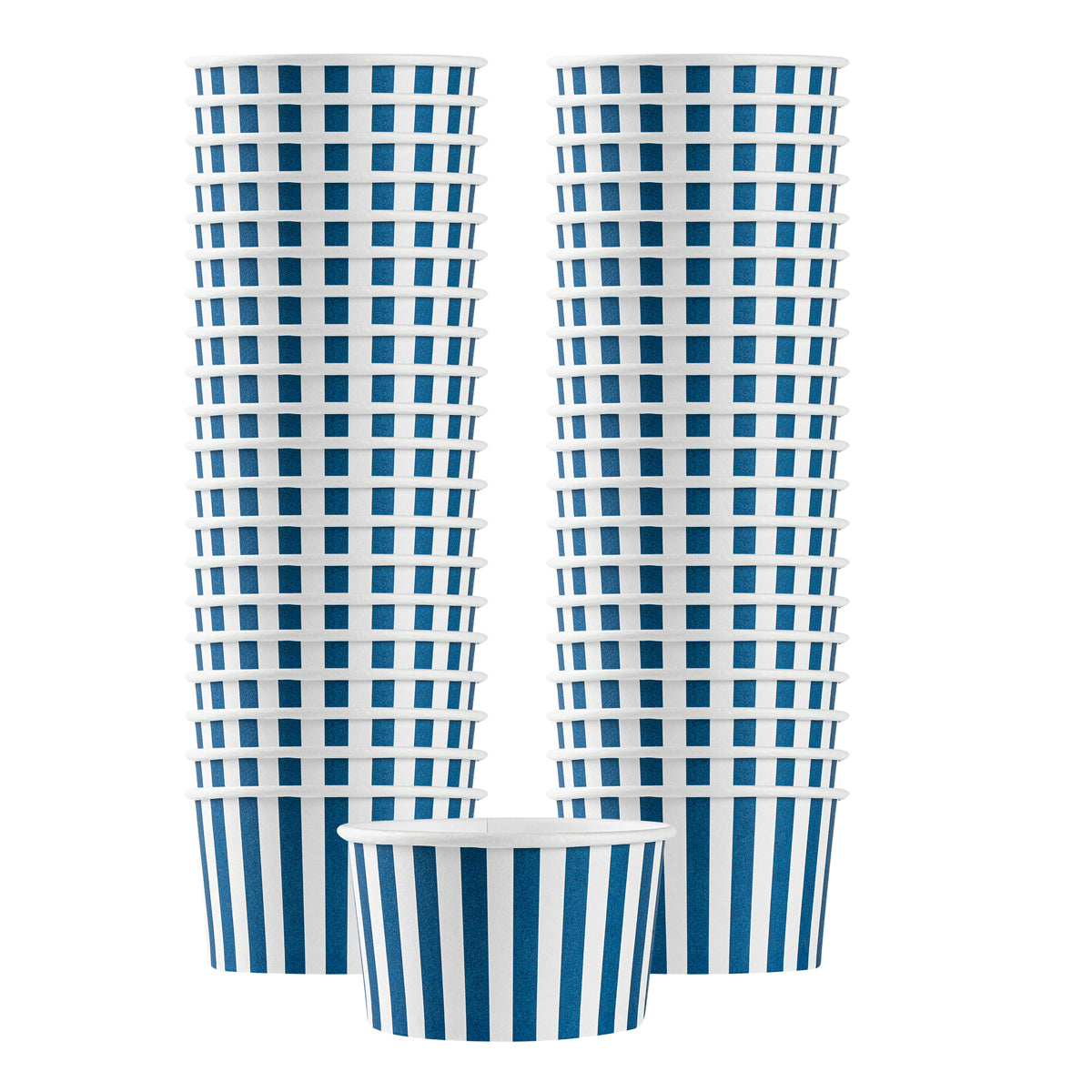 12 oz Round Blue & White Stripe Paper Cup