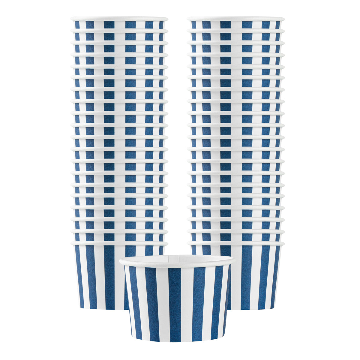 4 oz Round Blue & White Stripe Paper To Go Cup