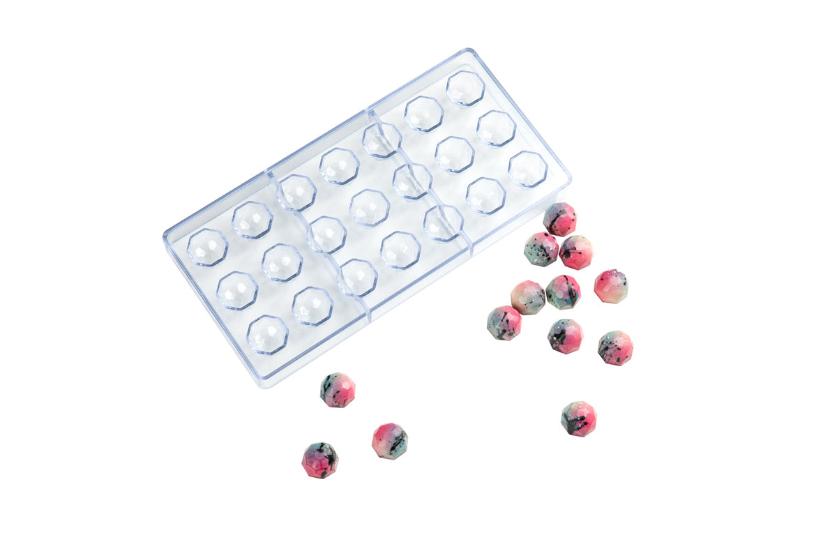 Polycarbonate Diamond Candy/Chocolate Mold - 21-Compartment