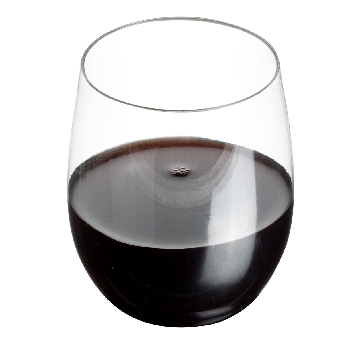 12 oz Clear Plastic Stemless Wine Glass