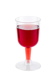 4 oz Round Clear Plastic Calice Wine Glass
