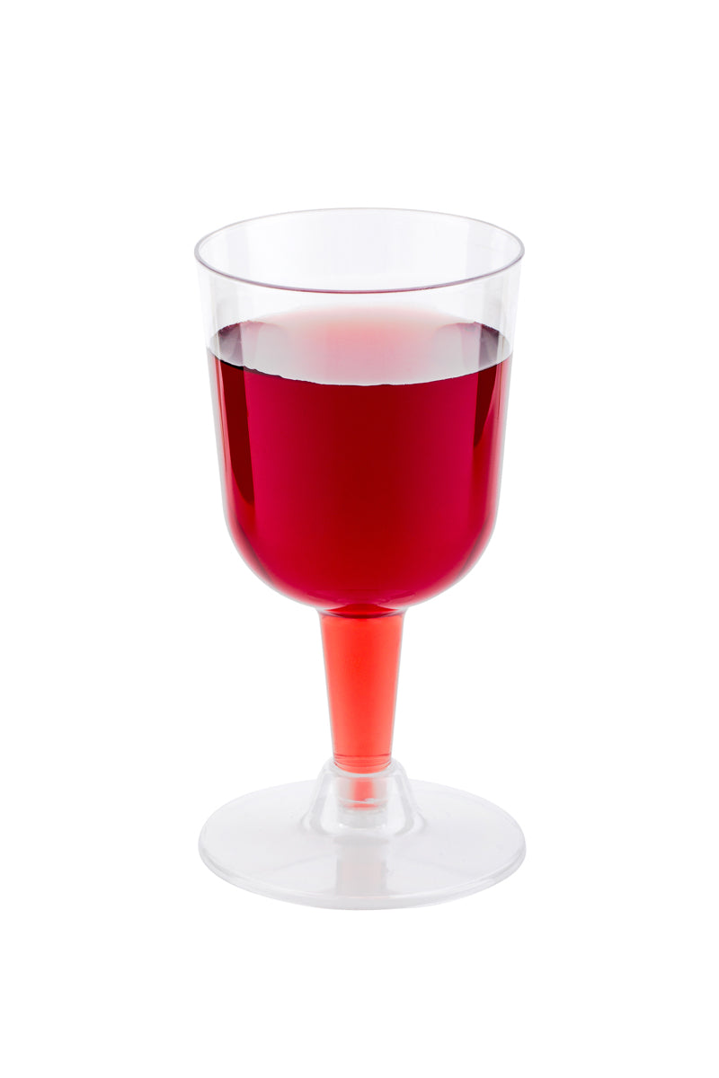 4 oz Round Clear Plastic Calice Wine Glass