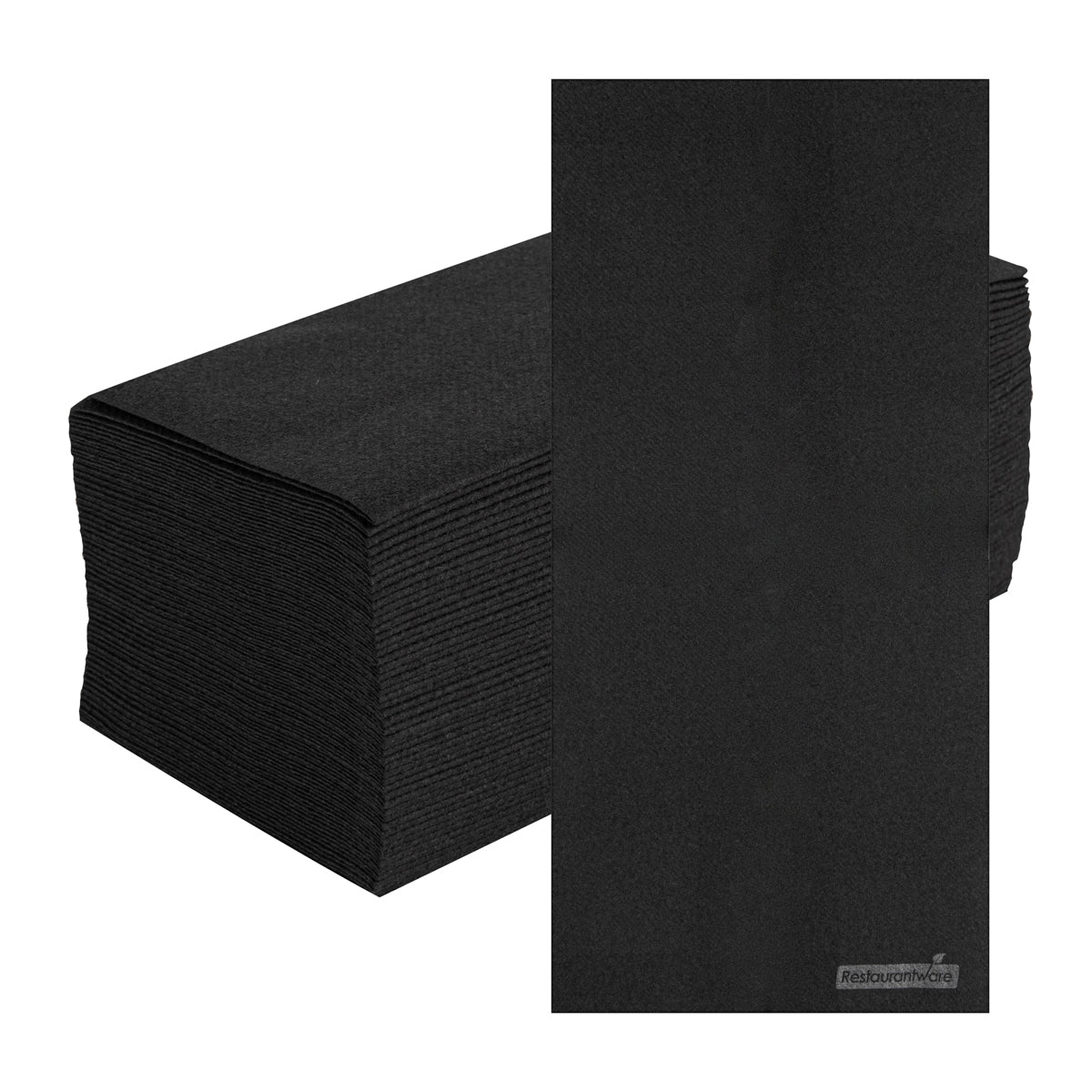 Rectangle Black Paper Linen-Feel Guest Towel - Air Laid