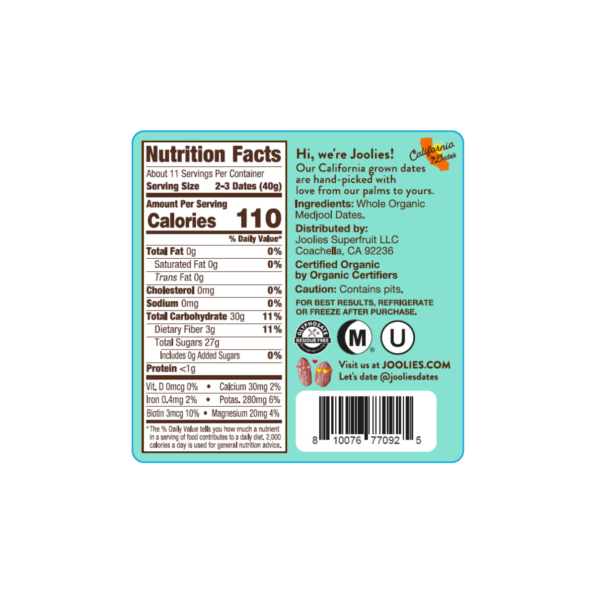 Organic Medjool Dates Tub