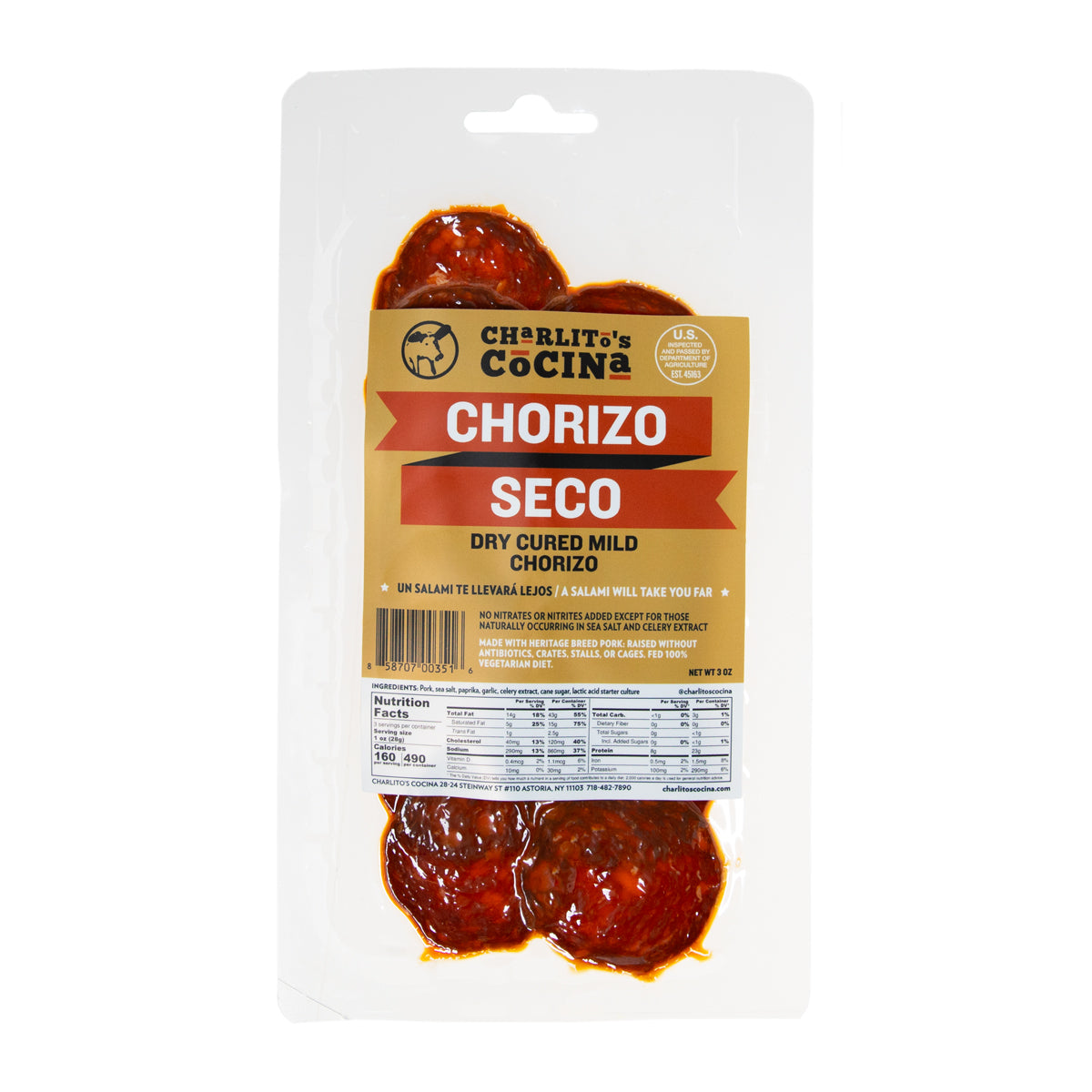 Chorizo Seco Salami Sliced
