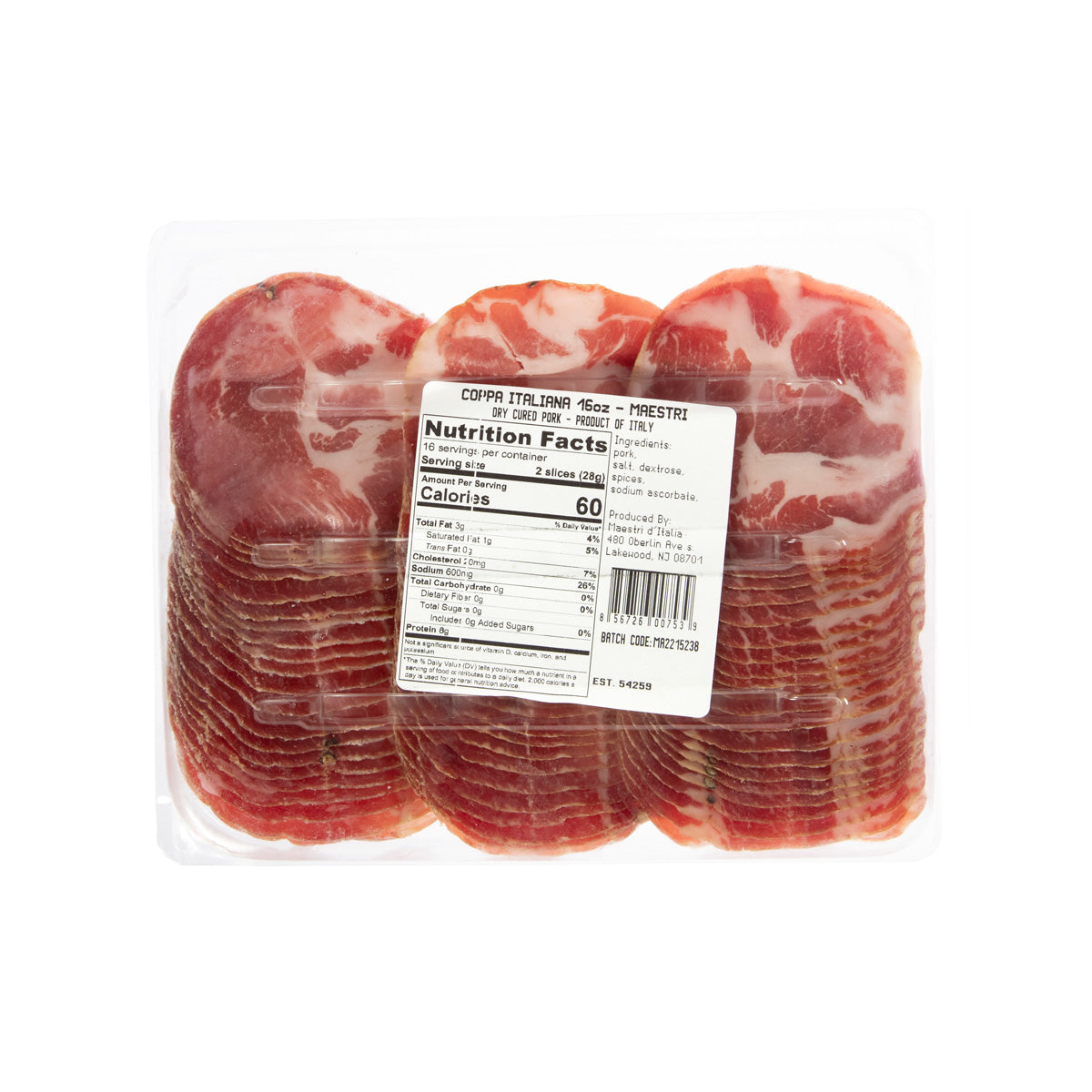 Sliced Coppa Italiana