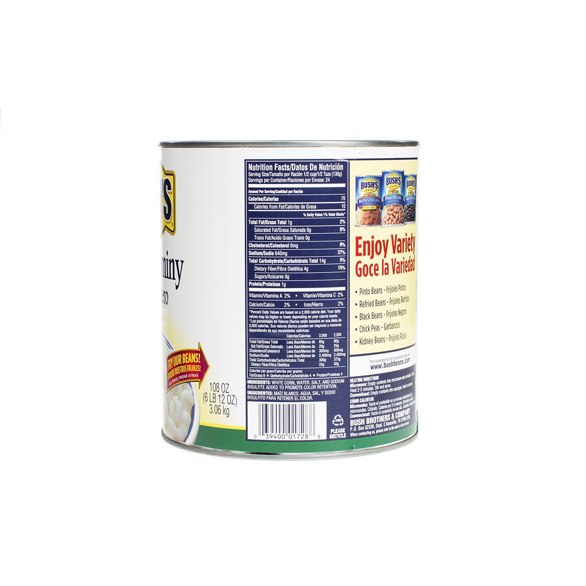 Fancy White Hominy Cans