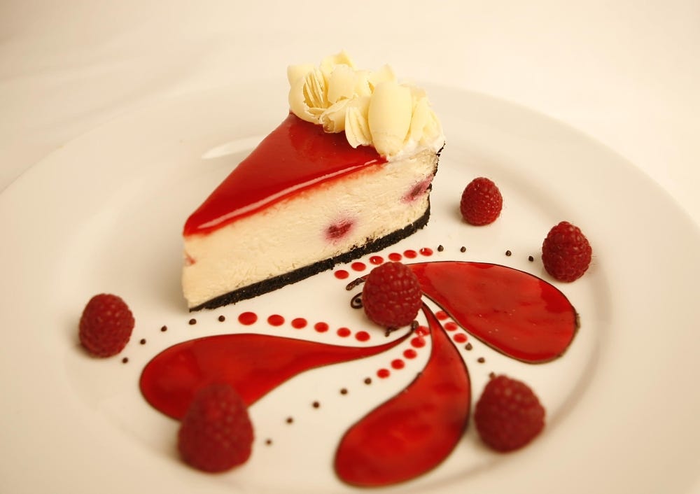 Raspberry & White Chocolate Cheesecake 14 Slices