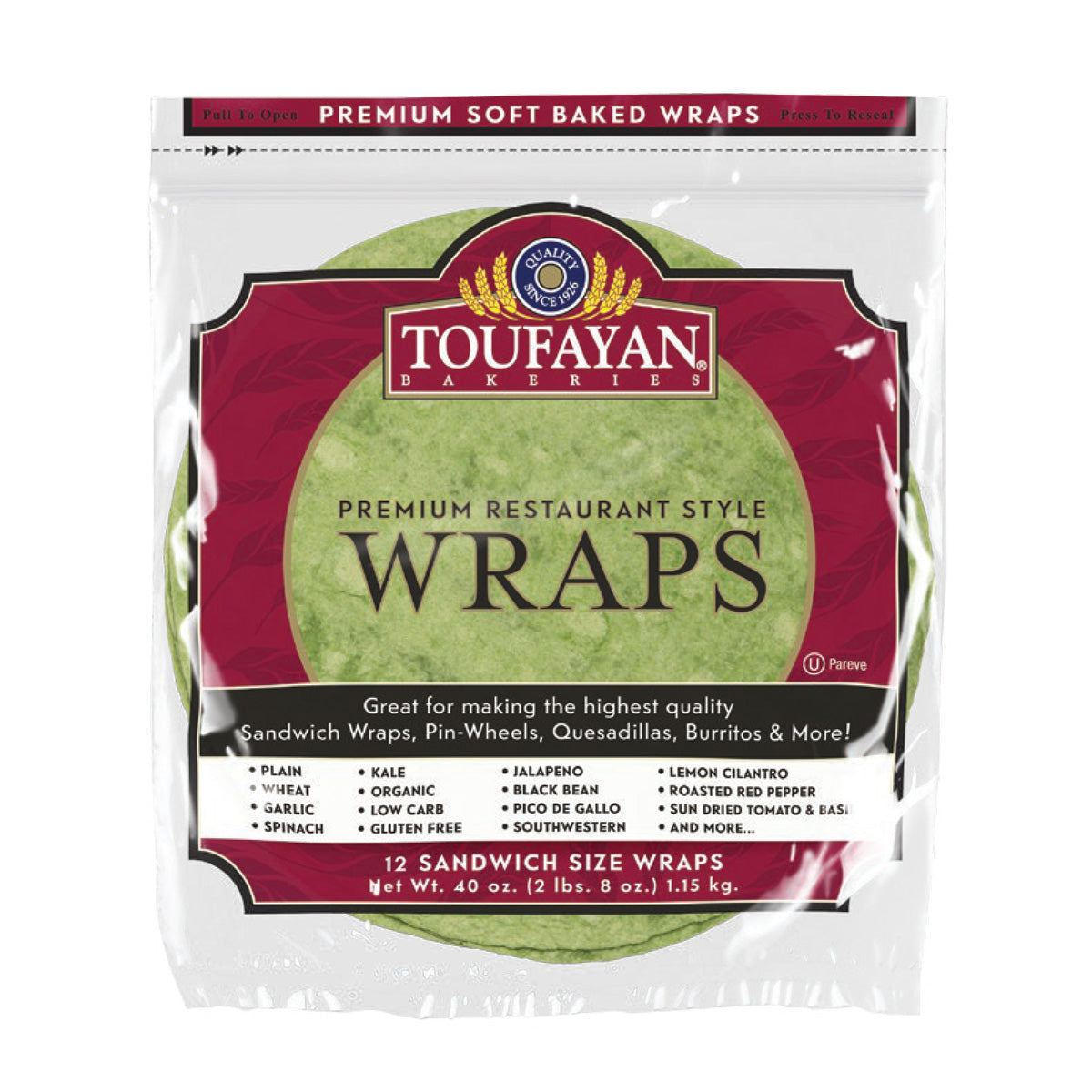 12in Spinach Wraps